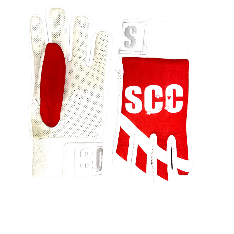 SCC Conqueror Traditional Indoor Cricket Glove - Red/Black - Southern Cross Cricket